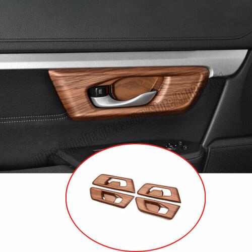 Fit For Honda CRV CR-V 2017 2018 2019 2020 2021 4pcs Interior Door Handle Cover Trim 4PCS Wood Grain