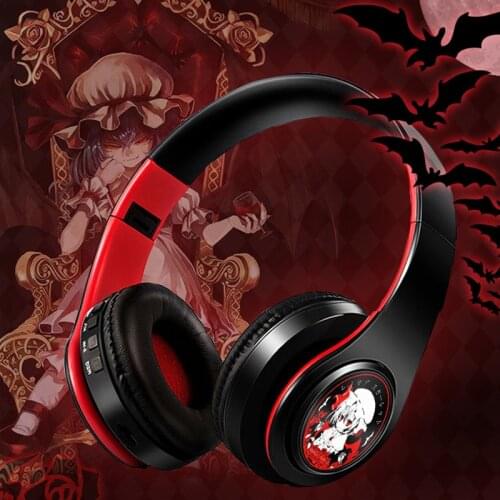 Portable Anime TouHou Project 2 in1 Wireless Headphone Gaming Headset Active Noise Cancelling Foldable Bluetooth Earphone Gifts