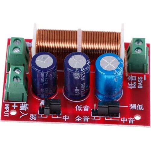 1Pcs double 2 way 400W Adjustment treble/bass frequency divider speaker audio crossover filter
