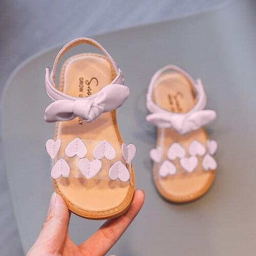 Summer Childrens Bow Sandals Girls' Sweet Love Roman Shoes Little Girls Bowtie Summer Beach Bohemian Sandals Beach Shoes