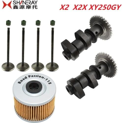 Shineray X2 X2X xy250gy 250cc CB250 cylinder head inlet valve dirt pit bike motorcycle camshaft valve oil seal cover oil filter