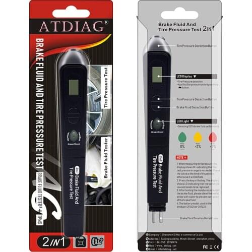 Brake Fluid & Tire pressure guage 2in1 tester Digital tyre pressure meter testing for Driving Safety with best price