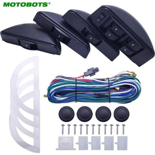 MOTOBOTS 1Set Universal Moon Electronic Car Power Window Switch 8pcs Switches With Holder And Wire Harness For 4 Doors #FD-3852