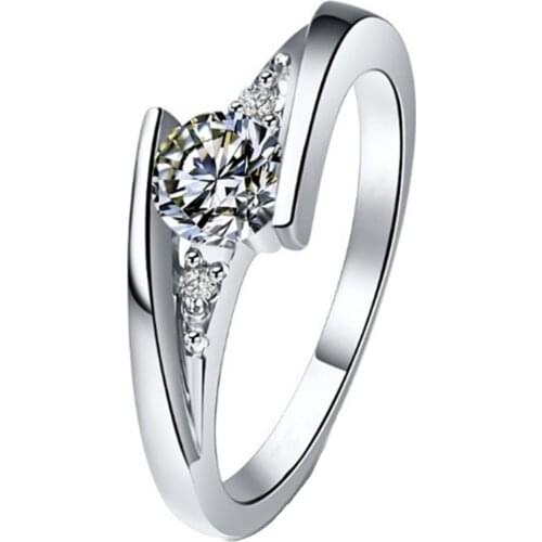 Test Positive Genuine Solid 18K White Gold Jewelry Twist Star 1CT Moissanite Diamond Ring Engagement Jewelry Moissanite Real