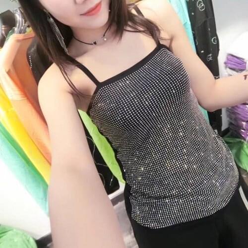 Women Corset Tops Shiny Light Diamond Camisole Womens Diamond-Embedded Disco Jumping Shirt Cool Tank Camis Crop Top For Women