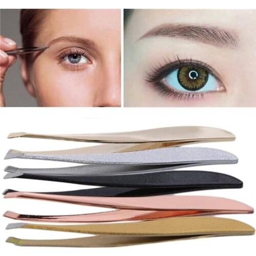1Pc Colorful New Arrival Professional Stainless Steel Tweezers Eyebrow Face Nose Hair Clip Remover Tool Banana Clip