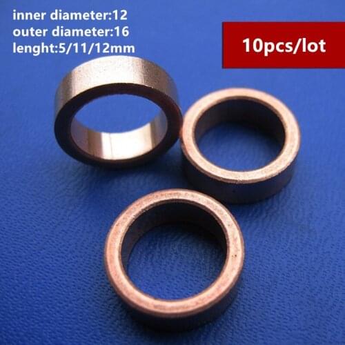 10pcs/lot DIY Copper Ring Inner Diameter 12mm Outer Diameter 16mm Iron Copper Base Powder Metallurgy Bearing Shaft Sleeve