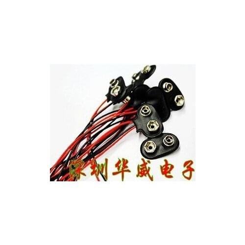 200pcs 9V Battery Snap Connector clip Lead Wires holder T CASE 150MM
