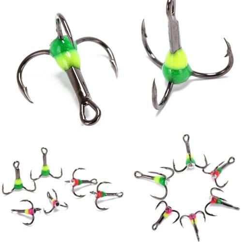 2019 New Winter Ice Fishing Three Anchor Hook Lure Mini Metal Bait Fish 5PCS Hooks SIZE 2Pcs Wholesale