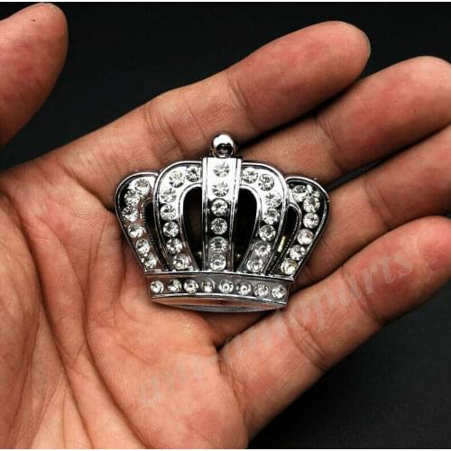3D Metal Crystal Crown Rhinestone Princess Car Emblem Badge Motorcycle Sticker
