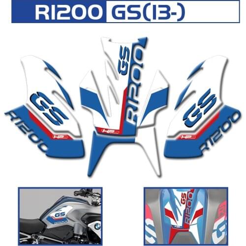 For R1200GS R 1200 GS R1200 GS 2013-2020 Motorcycle 3D Fishbone Stickers Racing Fuel Tank Pad Protector Decal decorative