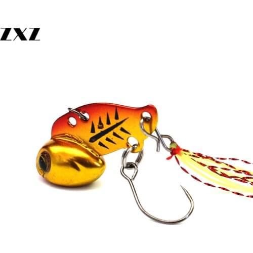 5pcs Mini VIB Lead Copper Metal Fishing Lure 3g 6g Spoon Fish Lifelike Hard Wobbers Carp Bait Fishing Tackle with Single Hook