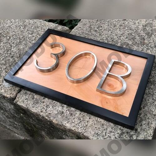 5 in Floating House Number #0-9 and Door Plate House Number Plaque Huisnummer Wooden Board Name Address Sign for House Numbers