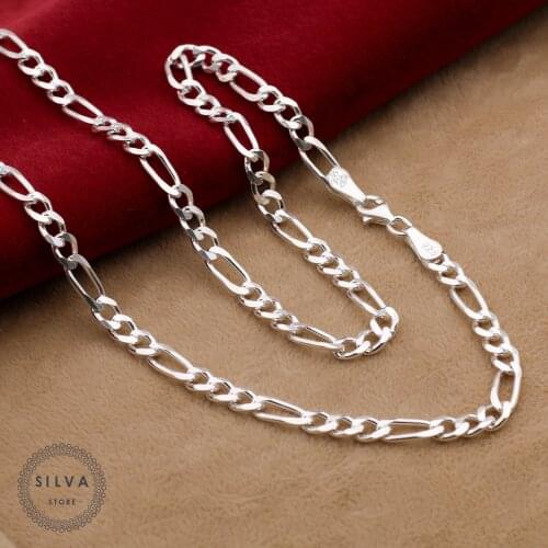 Silva Original 925 Sterling Silver 5mm Necklace for Men S925 Silver Fashion Jewelry Gift Mens Cable Chains