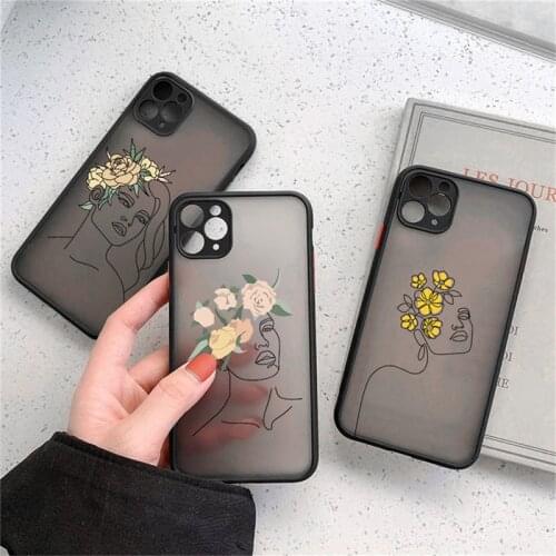 Ottwn Abstract Art Phone Case For iPhone 12 Pro 11 Pro Max X XR XS Max 7 8 Plus SE 2020 Clear Matte Florals Hard PC Back Cover