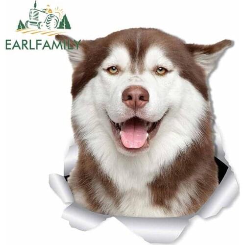 EARLFAMILY 13cm x 11.5cm For Husky Dog Car Stickers Motorcycle Decal Fashion DIY Suitable for VAN RV SUV Custom Printing