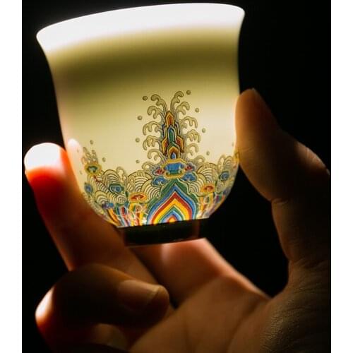 Enamel Ceramic Tea Cup Set Single Cup Large Size Tea Cup Kungfu Tea Cup Set SZ-TC21011504