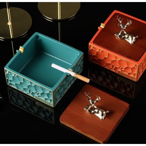Classic retro luxury office home decoration square ashtray