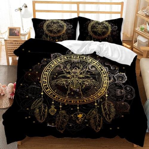 Dream catcher Bedding Set Bohemian Print Scorpion Dragonfly Tiger Unicorn Owl Comforter Duvet Cover set with pillowcase 3pcs