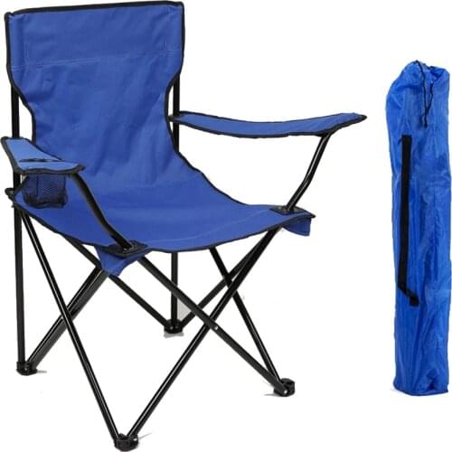 Lightweight Deck Chair Backrest Beach Folding Chair with Armrest Outdoor Camping Portable Chair for Picnic Fishing