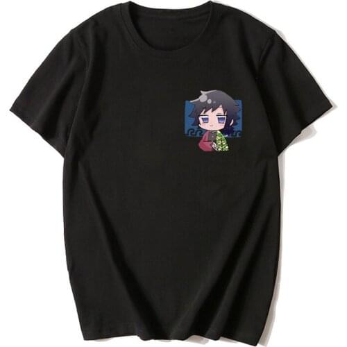 Summer Cartoon Anime Demon Slayer T Shirt Custom logo T-Shirt Women Men Harajuku Short Sleeve Tomioka Giyuu Tops Dropshipping