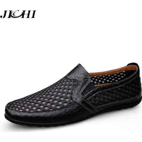 2021 Spring Men Shoes Breathable Flats Loafers Men Suede Genuine Leather Men Casual Shoes Slip on Flats Moccasins Large Size 46