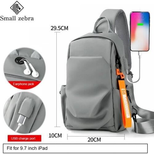 9.7 iPad Multifunction Crossbody Bag for Men Anti-theft Shoulder Messenger Bags Male Waterproof Short Trip Chest Bag Male Bag