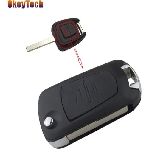OkeyTech Modified Key Shell for Opel 2 Button Flip Fplding Remote Auto Car Key Cover Case Replacement Fob for Montana Vectra