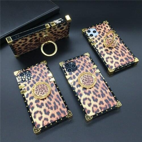 Fashion Woman Sexy Leopard Pattern Gold Phone Cover Coque Soft Square Case for LG Stylo 6 7 5 Stylo6 Stylo4 K51 K61 Stylo 4