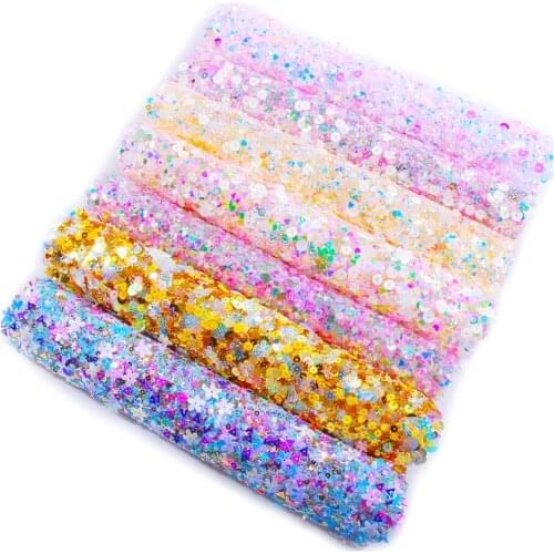 24X40CM Hotfix Sequins Sticker Mixed Shape Colorful Glitter Ultrathin Decorate Patches For DIY Handicraft Decoration