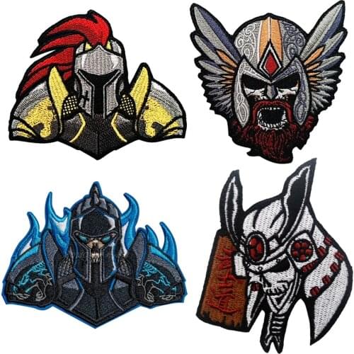 1PC 3D Embroidery Patch Marshal Helmet Japanese Bushido Dark Knight Dragon Knight Badge Armor Clothing Cloth Stickers Armband