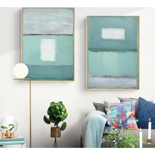 Blue White Gray Black Nordic Wall Art Poster Abstract Painting Decor Picture for Living Room Modern Canvas Painting Home Decor