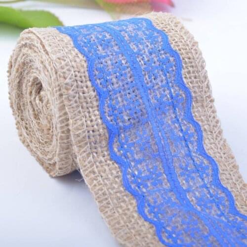 New Artistic DIY Cotton Lace Ribbon Sewing Tape Natural Jute Hessian Roll Burlap Trims Tape Rustic Wedding Party Decor Craft