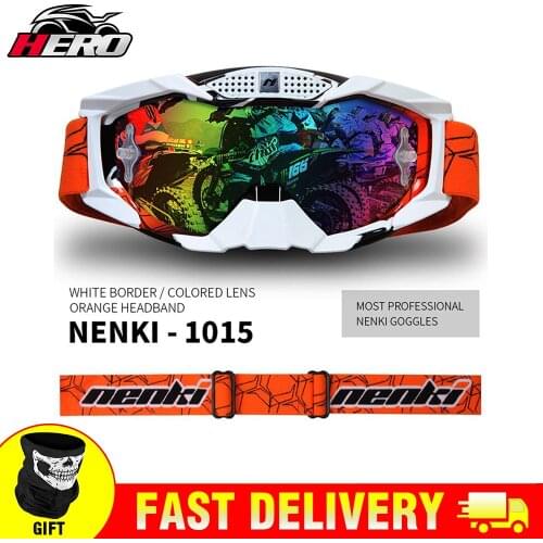 NENKI Motocross Off-Road ATV Dirt Bike MX Downhill DH Goggles Replaceable Lens Ski Snowboard Glasses Motorcycle Racing Eyewear