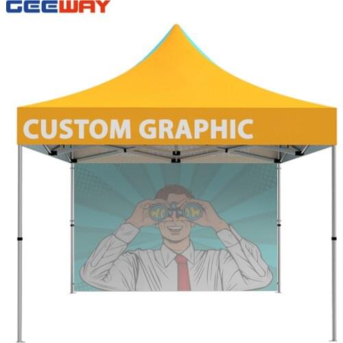 Single-Sided Full Backwall Heat Transfer Printing 300D Oxford Fabric Graphic 10x10 Custom Canopy Tent