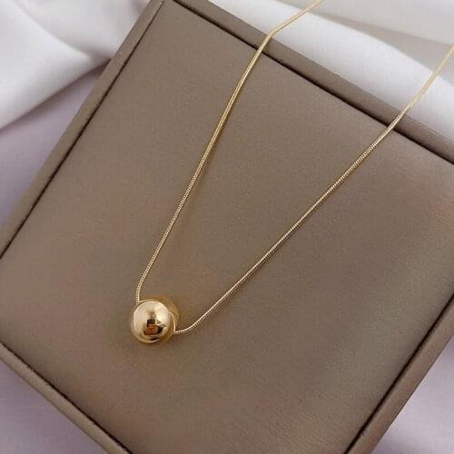 Punk Necklace Beads Pendant Stainless Steel Jewelry Aesthetic Necklace Suitable For Women 2021 Korean Fashion Retro Lovely