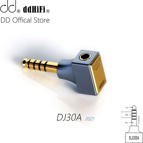 DD ddHiFi DJ30A, female 3.5 adapter. Apply to 3.5mm earphone cable, from 4.4 output such as Cayin iFi FiiO Hiby Shanling etc