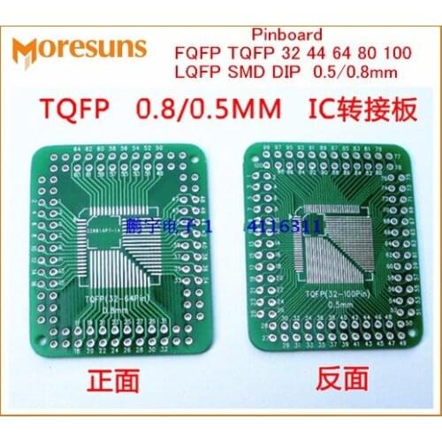 Fast Free Ship 100PCS/lot Pinboard FQFP TQFP 32 44 64 80 100 LQFP SMD DIP 0.5/0.8mm Adapter Plate