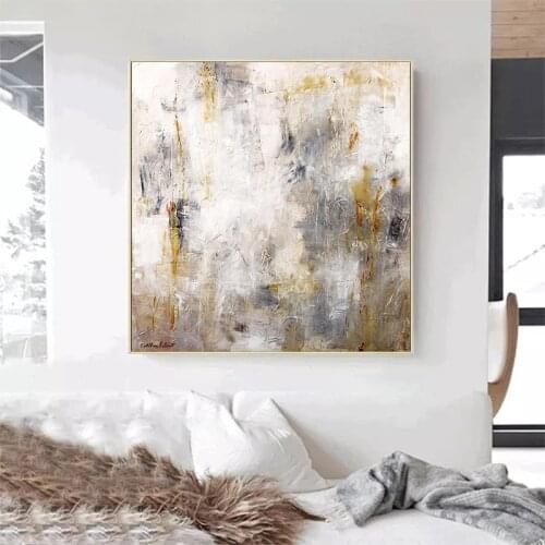 Modern Abstract Art Gray Canvas Painting Abstract Posters and Print Cuadros Wall Art Picture for Living Room Home Decor Unframed