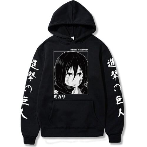 Attack on Titan Hoodie Japan Style Mikasa Long Sleeve Sweatshirts Streetwear for Women/men