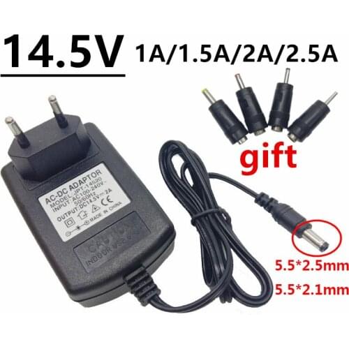 14.5V Universal 1A 1.5A 2A 2.5A 14.5 volt AC To DC Power Adapter 14.5 Volt Supply Converter DC5.5mm DC4.0mm DC3.5mm DC2.5mm