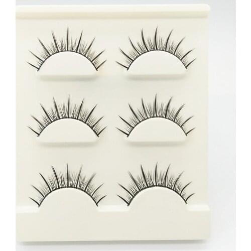 Yokpn New 3D Sharpened False Eyelashes Japanese Handmade Cotton Thread Stem False Eyelashes Dense In The Middle Slim Eyelashes