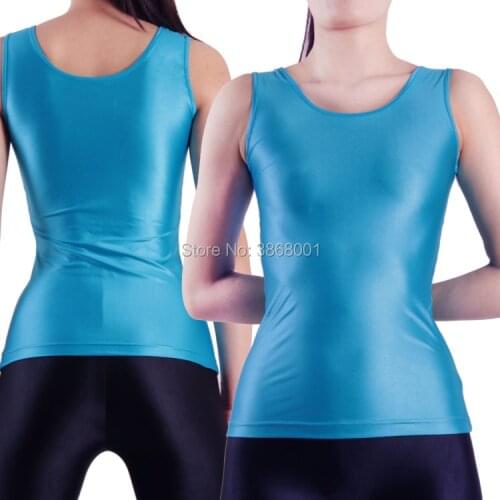 Women men Round neck Sports fitness vest tight top spandex high stretch top custom made