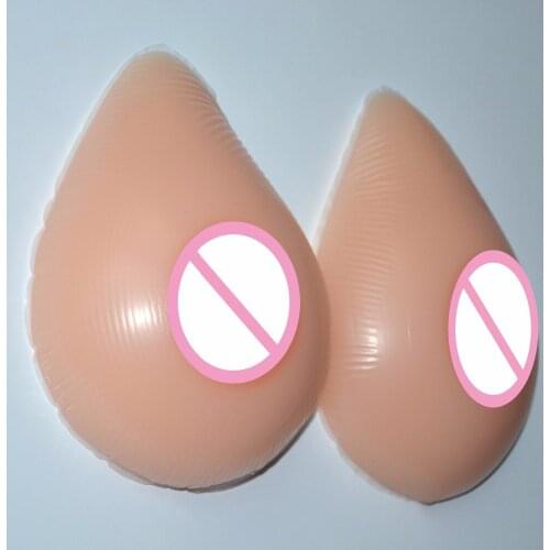 1pair 500g Natural Artificial Silicone Breast Form False Chest Prosthesis Boobs Enhancer for Crossdresser Water-drop Shape