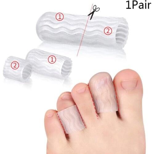 Silicone Gel Finger Toe Protector Cover Cap Pain Relief Preventing Blisters Corns Nail Tools Foot Care Toe Separators 1Pair