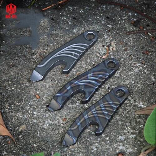 1PCS New Titanium Alloy Beer Bottle Opener Mini Multi-Function Keychain EDC Small Pendant Outdoor Portable Camping Equipment