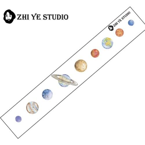 190MM×30MM Planetary Rows of Waterproof Tattoo Stickers Mens and Womens Bracelets Arm Rings Ins Wind Mars Earth Pink Planet