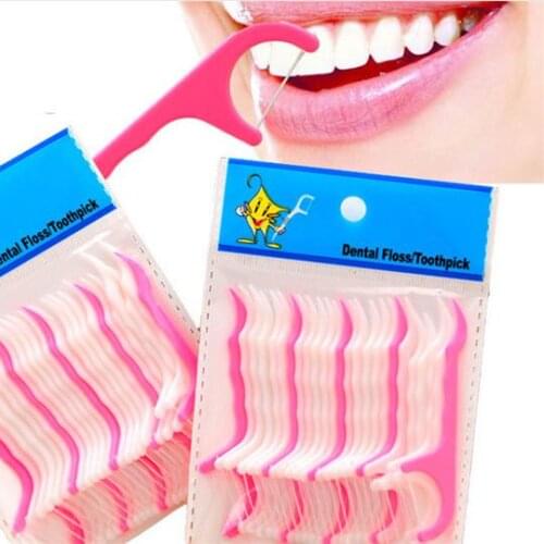 20pcs Plastic Dental Floss Stick Nylon Wire Portable Teeth Care Cleaner Tooth Cleaning Tools Set For Oral Hygiene