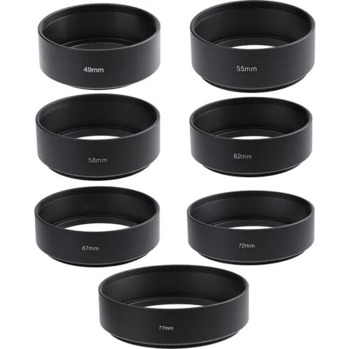 49mm 55mm 62mm 72mm 77mm Standard Metal Lens Hood Screw Mount For Canon Nikon Pentax Sony DSLR Camera Lens Hood MAYITR