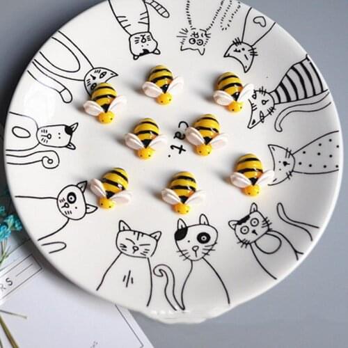 8pcs/Lot Mini Little Bee Slime DIY Accessories Toy Resin Fluffy Clear Slime Supplies Filler Gift Toy For Children Adult